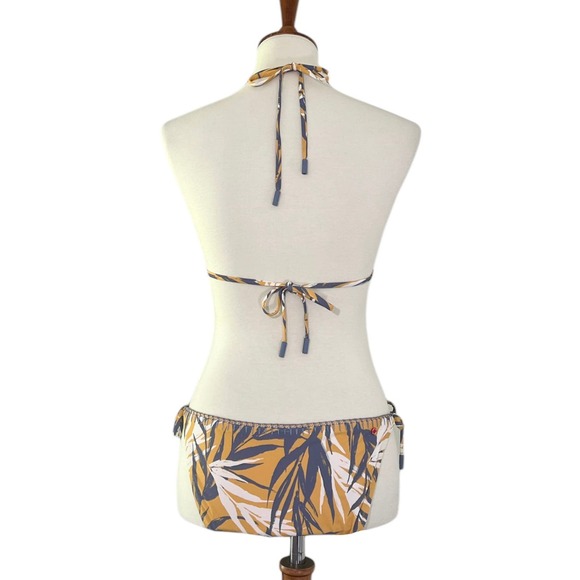 Red Carter Bamboo Leaf Print Crochet Lace Trim Bikini 2-Piece Swim Set In Amber - Picture 7 of 12